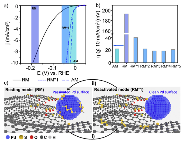 Advanced Science figure showing adaptive catalytic nanointerfaces and electrochemical performance